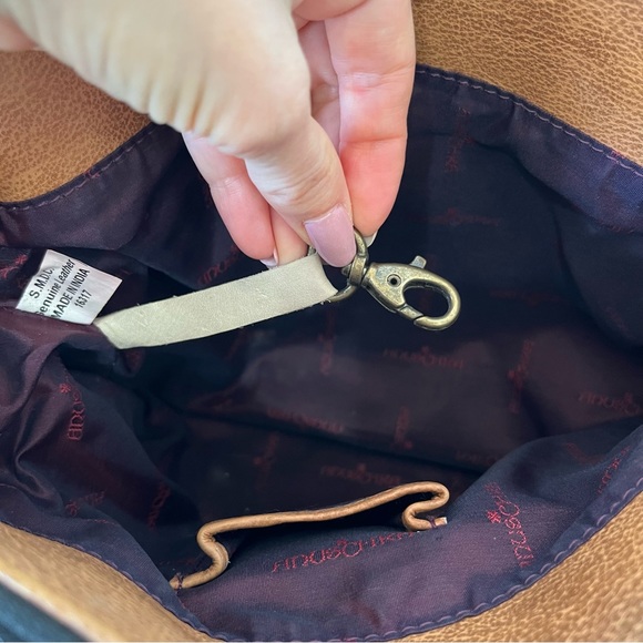 Anuschka V Top Hand Painted Peacock Leather Hobo Shoulder Bag - Picture 9 of 16